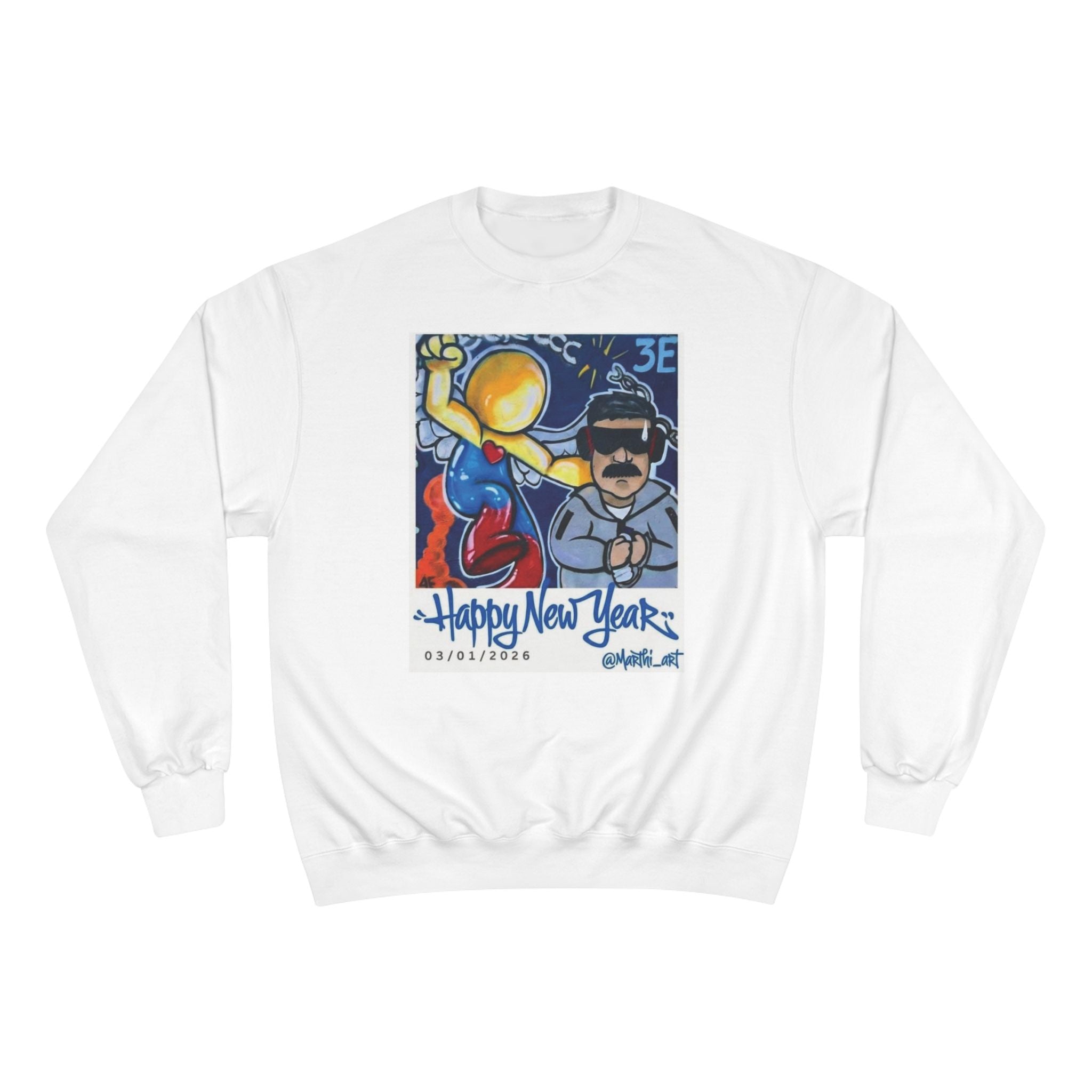Sweatshirt — Happy New Year Graphic & Spanish Quote Crewneck