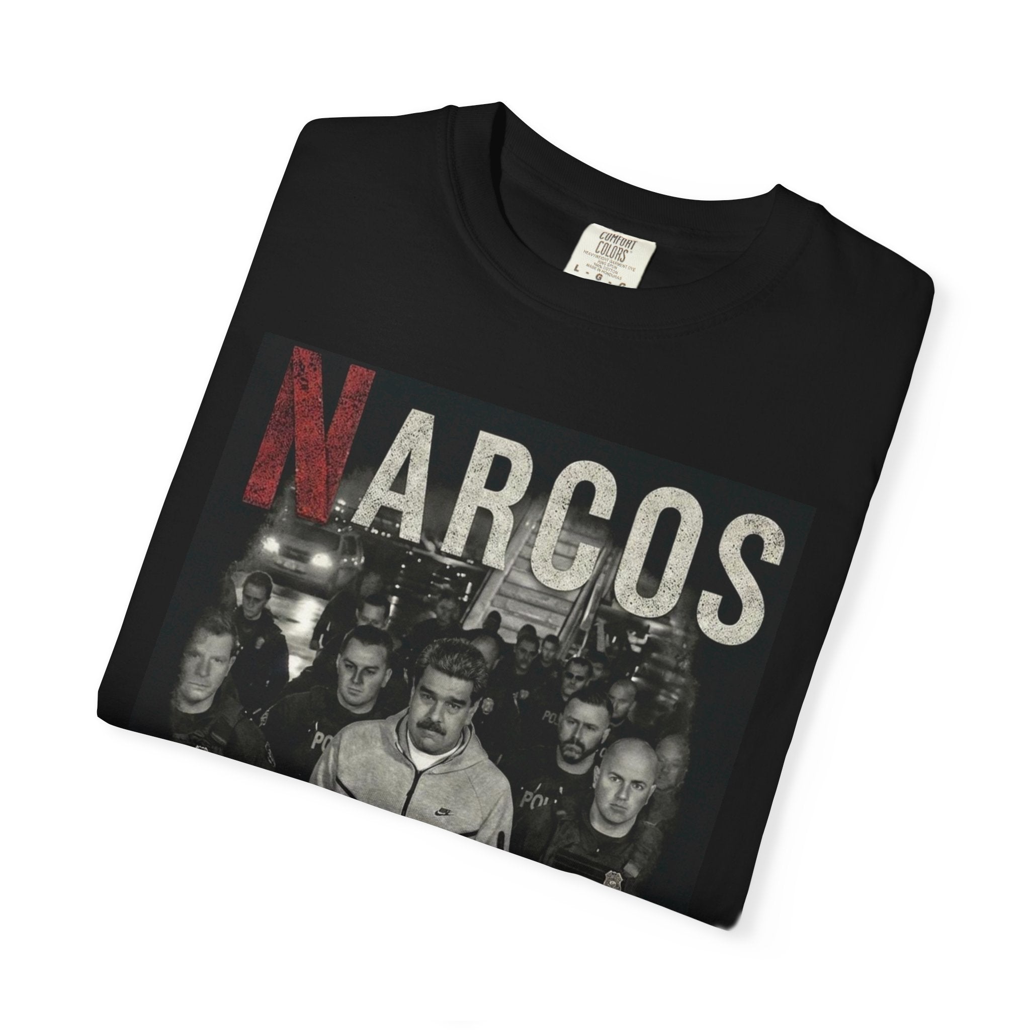 Unisex Cotton Black T-shirt - NARCOS VZLA